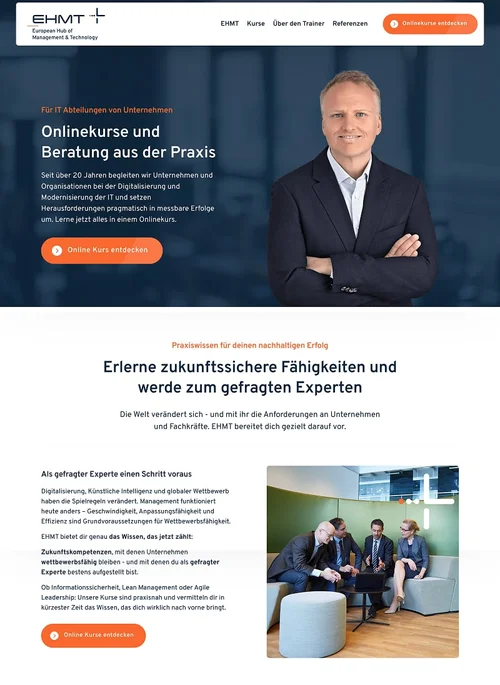 Webseite für Onlinekurse und Weiterbildung